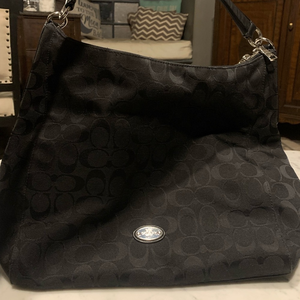 Coach canvas hobo bag